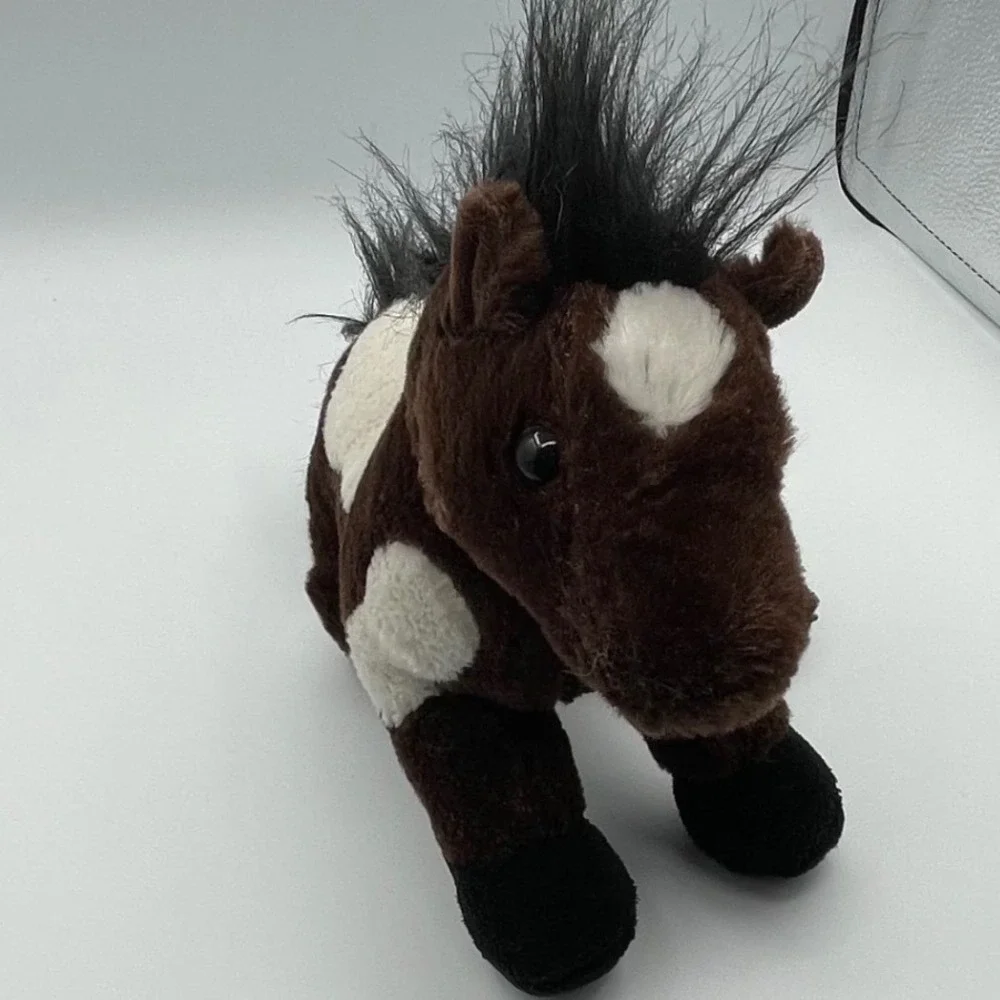 Ganz Webkinz Pinto Horse Brown White Spotted Plush Stuffed Animal HM147 9.5 Inch